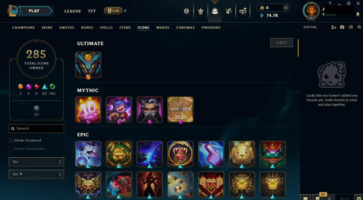 🏆 EUNE New Season⌛Silver 2 🚀 level 587⌛ Full Champ 💯+189 SKIN 🏆 Recovery Info ✅